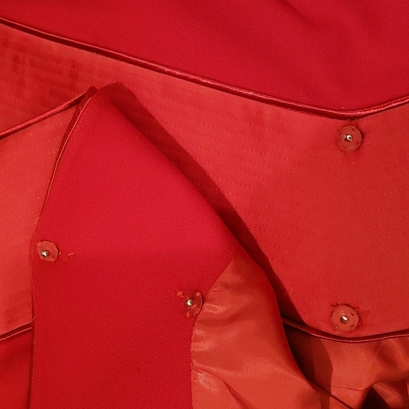 Nolan Miller Designer Red Bead Embellished Blazer Jacket Size 12 - Picture 7 of 9